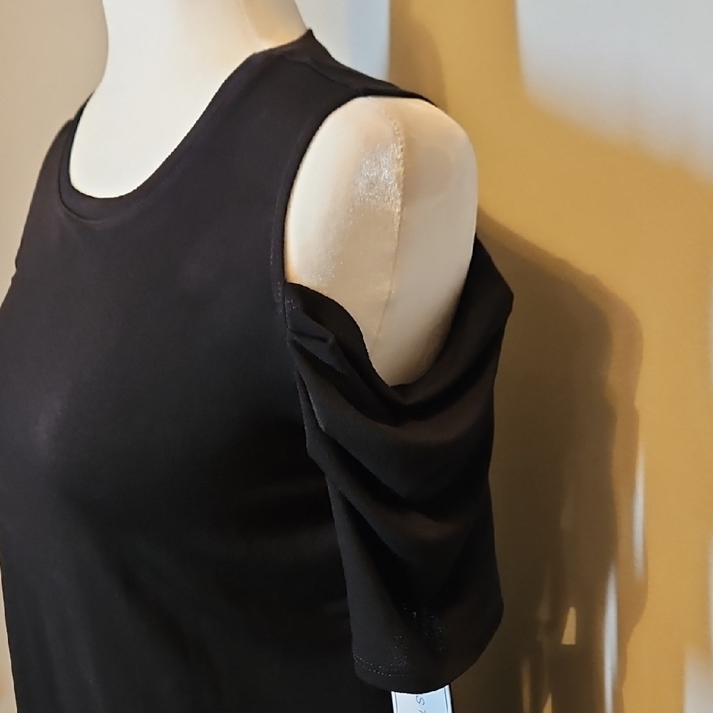1. State Black Cold Shoulder Top Shirt - Picture 4 of 8